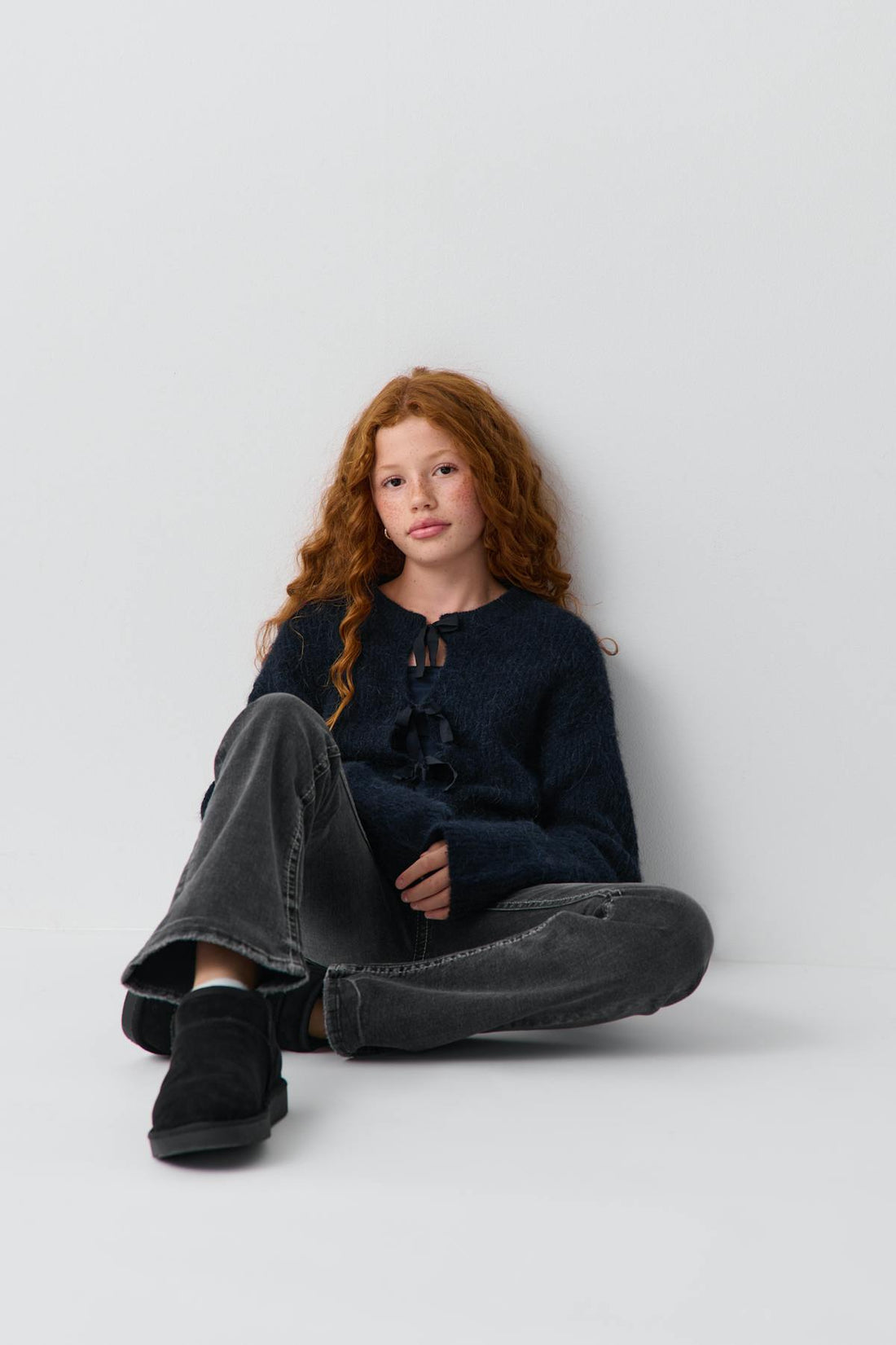 Y bow cardigan - Navy blazer