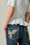Sparkle low flare jeans - Gris clair