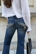 Sparkle low flare jeans - Vintage blue