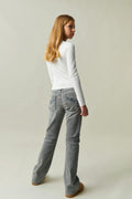 Sparkle low flare jeans - Gris clair