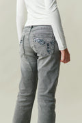 Sparkle low flare jeans - Gris clair