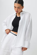 Linen blend shirt - Blanc