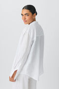 Linen blend shirt - Blanc