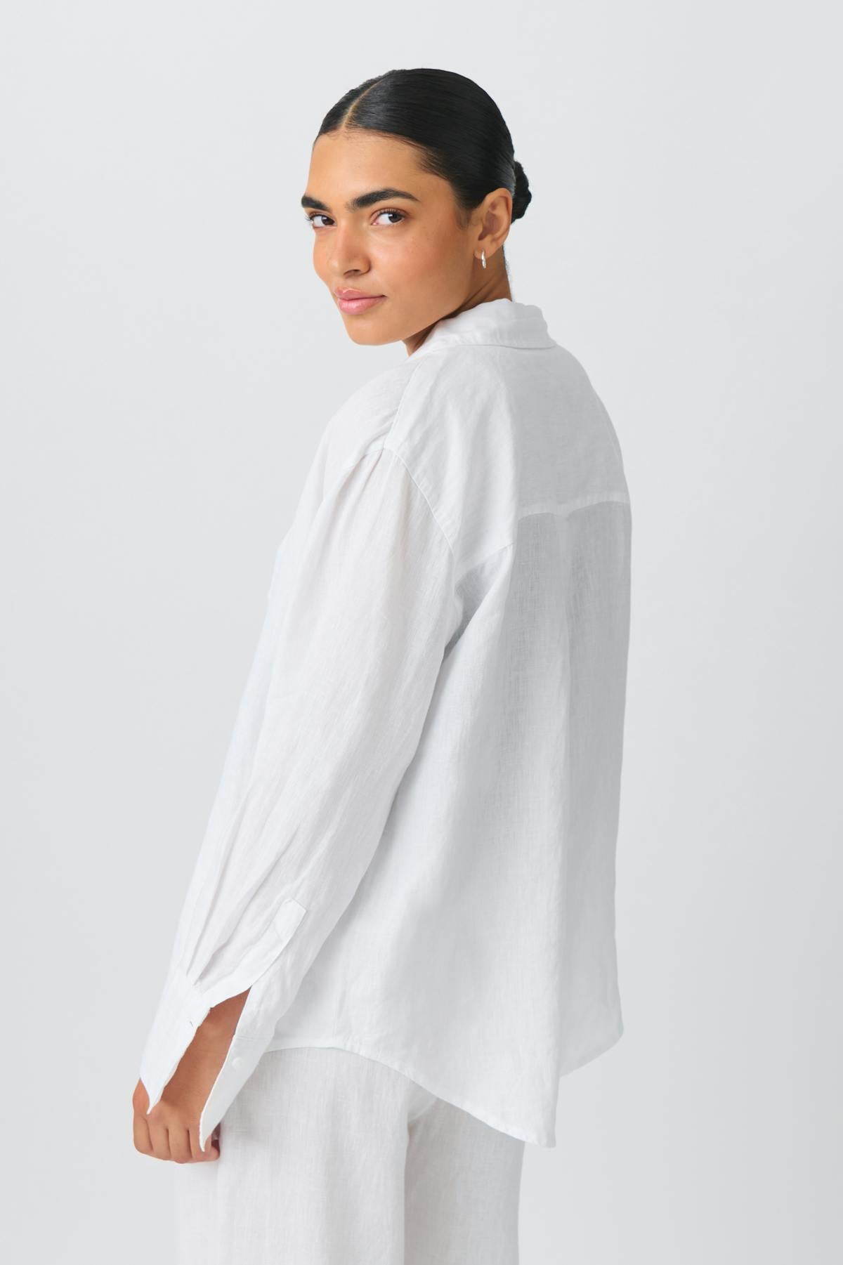 Linen blend shirt - Blanc