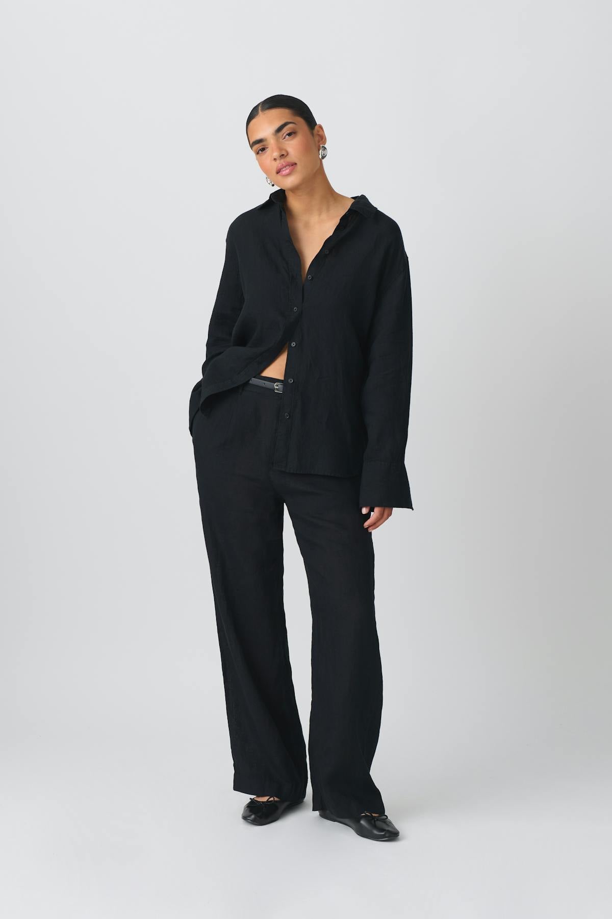 Linen blend shirt - Blanc