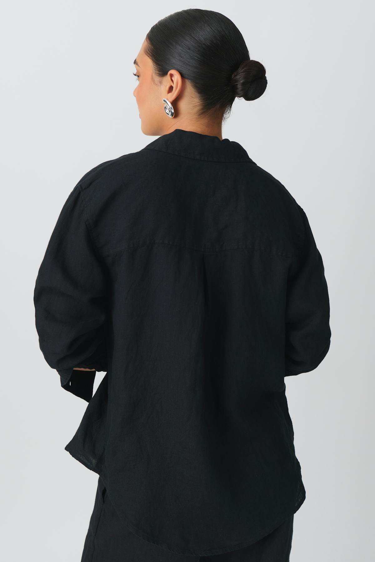 Linen blend shirt - Noir