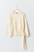 Knitted tie sweater - Warm white