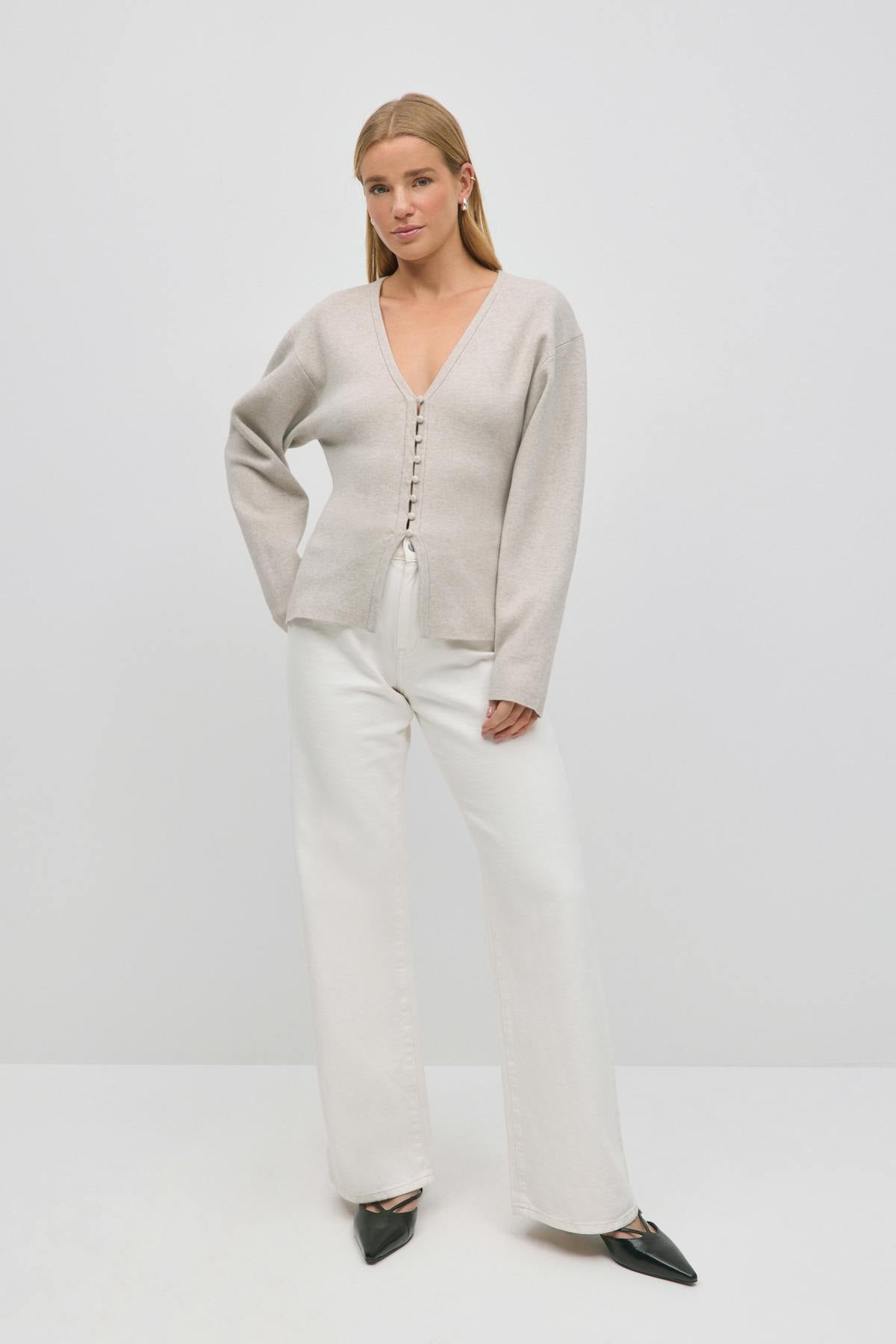 Shaped knitted cardigan - Noir