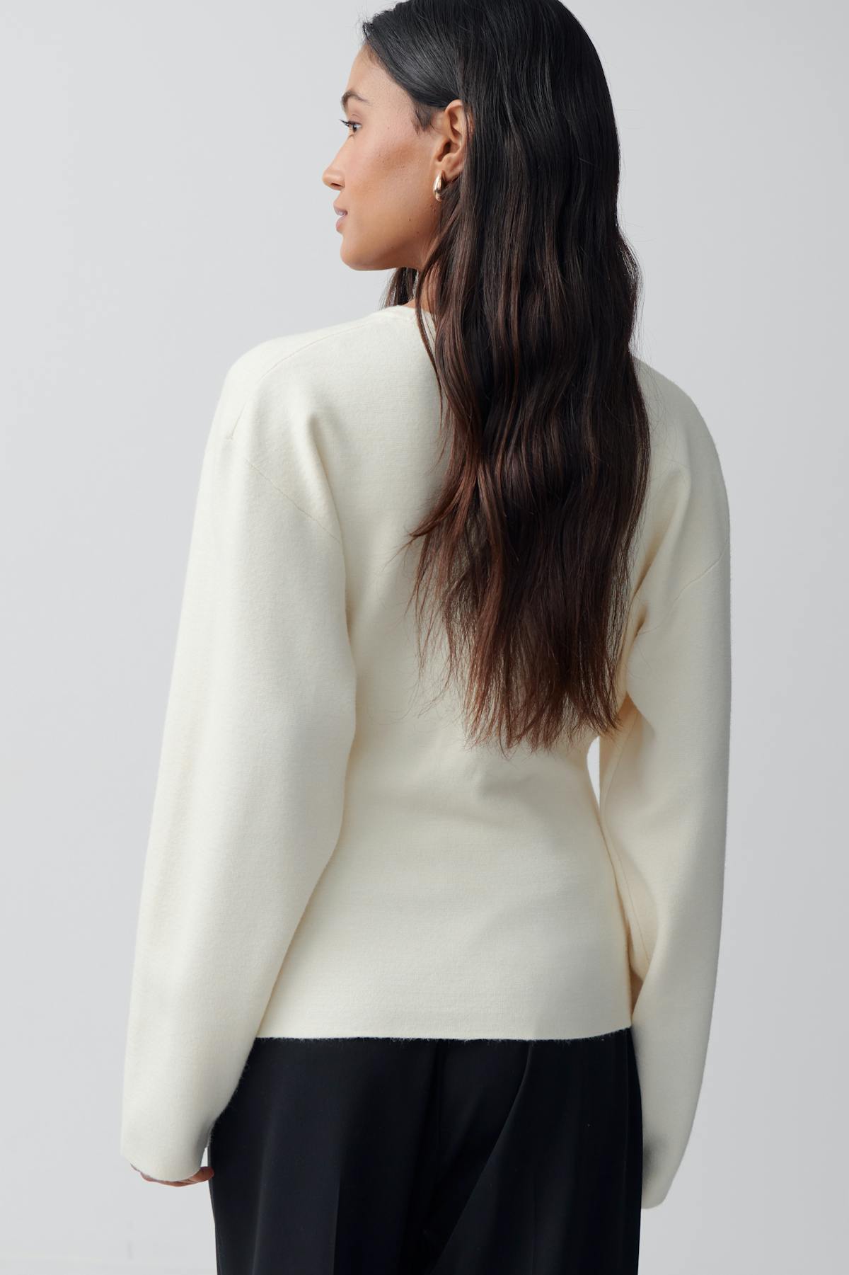 Shaped knitted cardigan - Gardenia