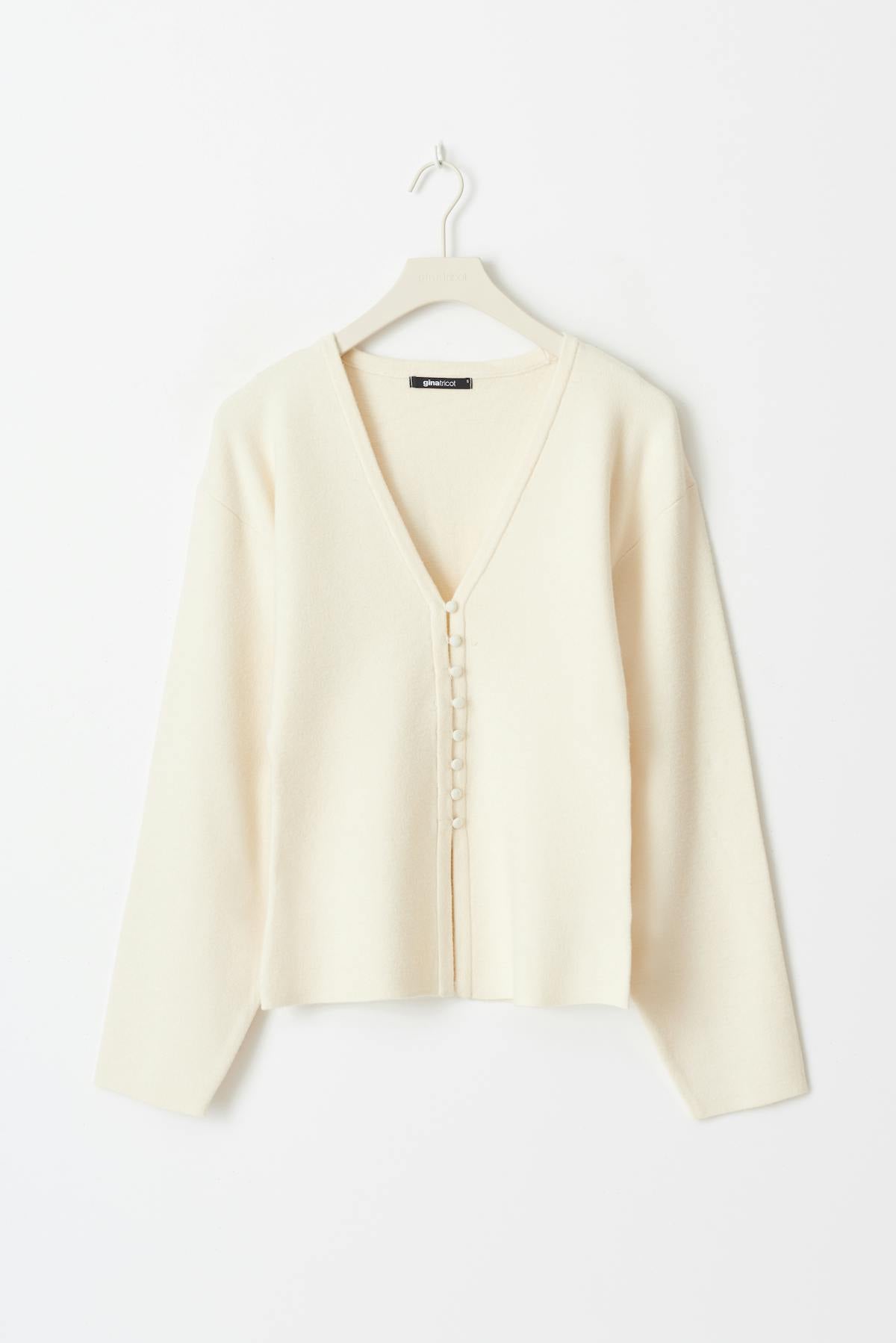 Shaped knitted cardigan - Gardenia
