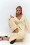 Shaped knitted cardigan - Seal brown