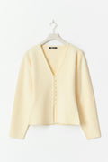 Shaped knitted cardigan - Seal brown
