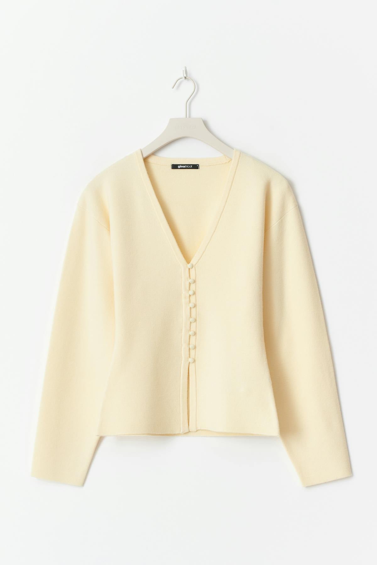 Shaped knitted cardigan - Seal brown