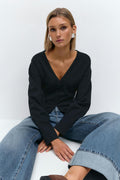 Shaped knitted cardigan - Beige melange