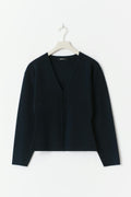 Shaped knitted cardigan - Navy blazer
