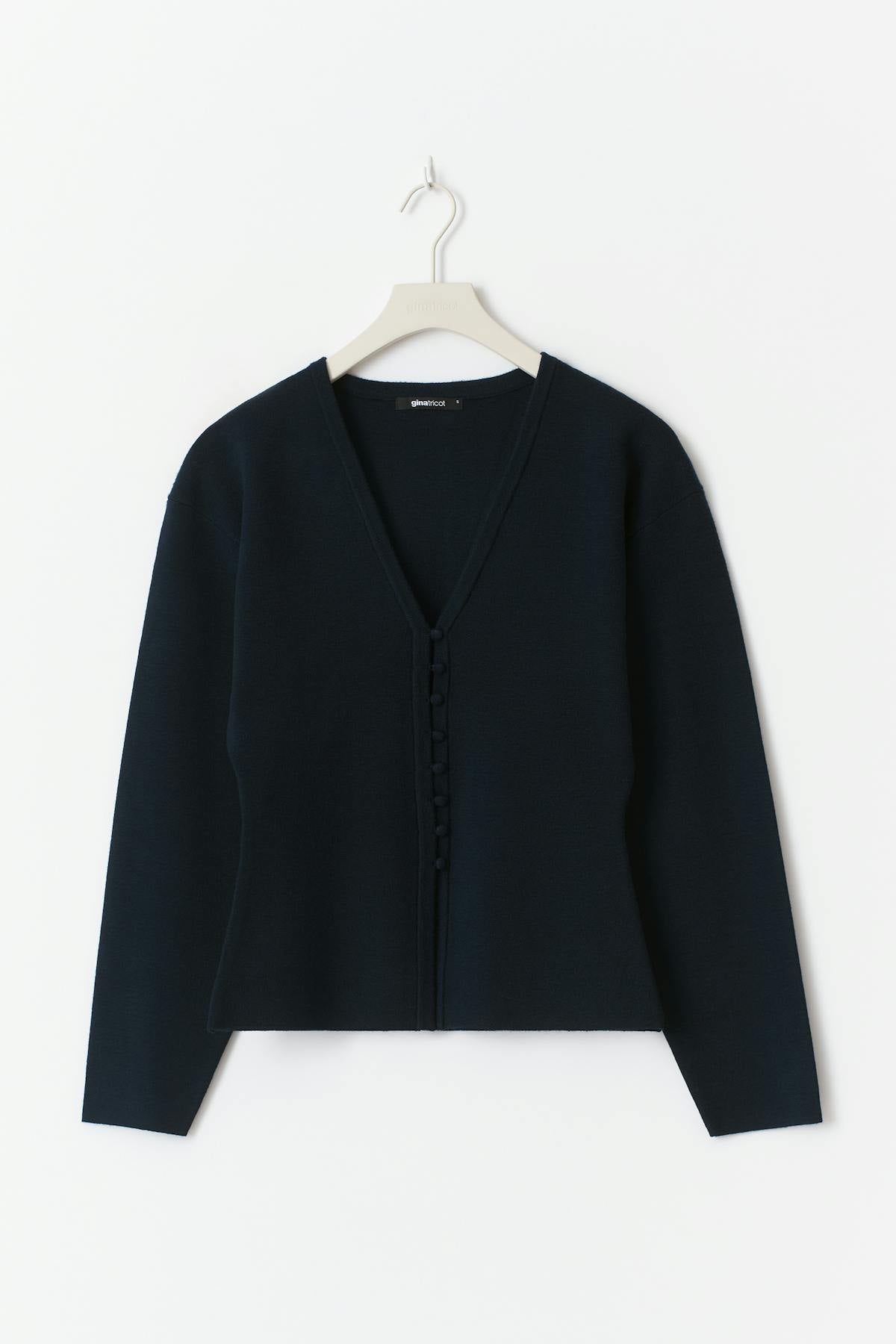 Shaped knitted cardigan - Navy blazer