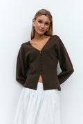 Shaped knitted cardigan - Navy blazer