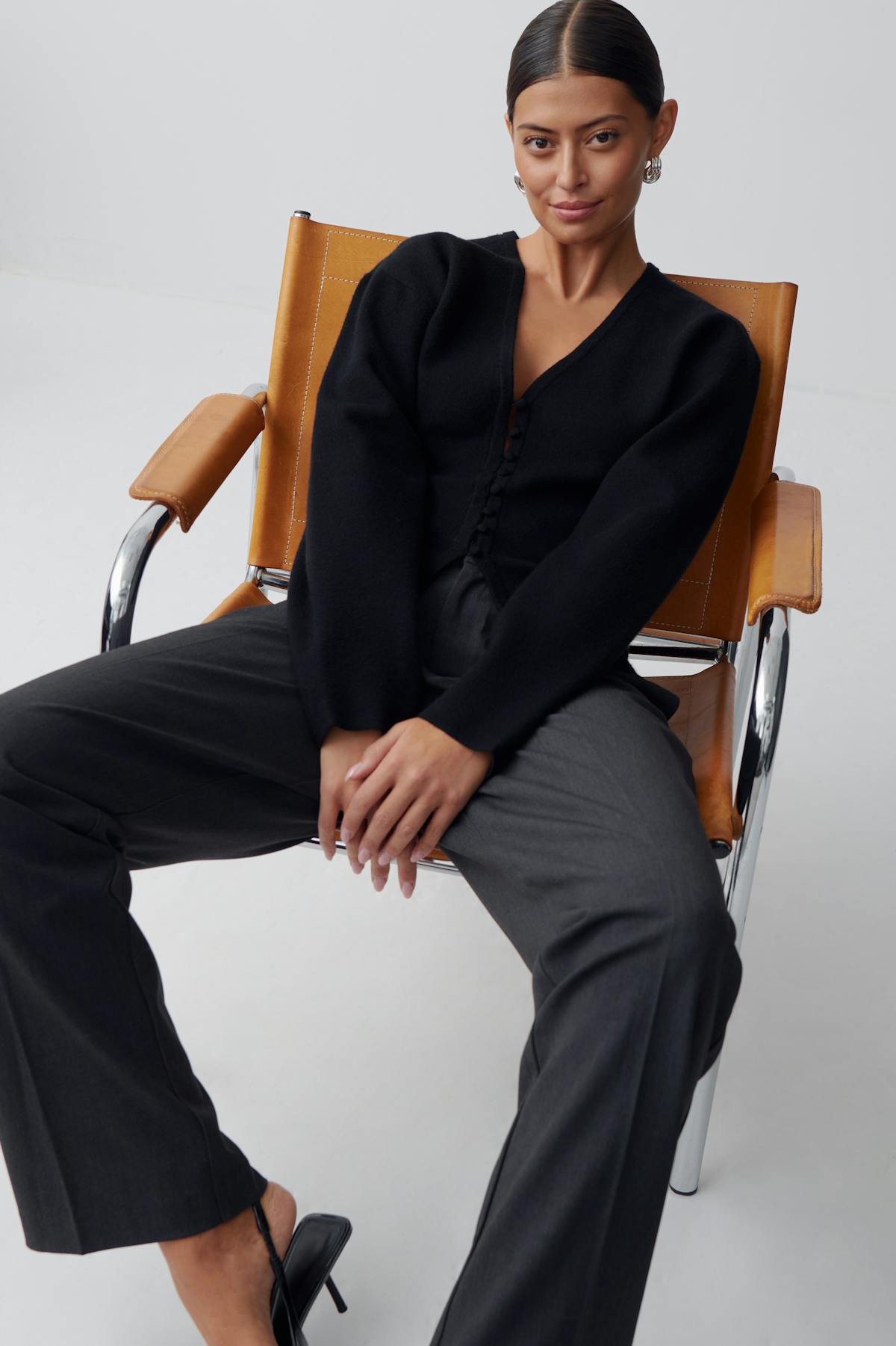 Shaped knitted cardigan - Gardenia