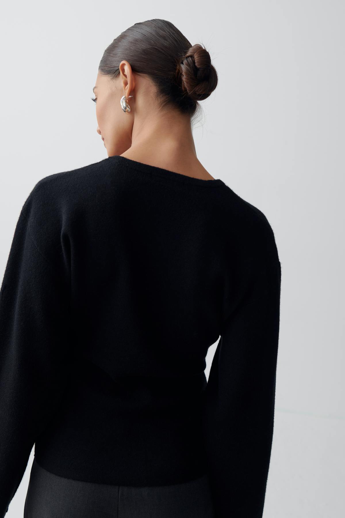 Shaped knitted cardigan - Noir