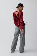 Draped blouse - Bordeaux