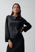 Draped blouse - Noir