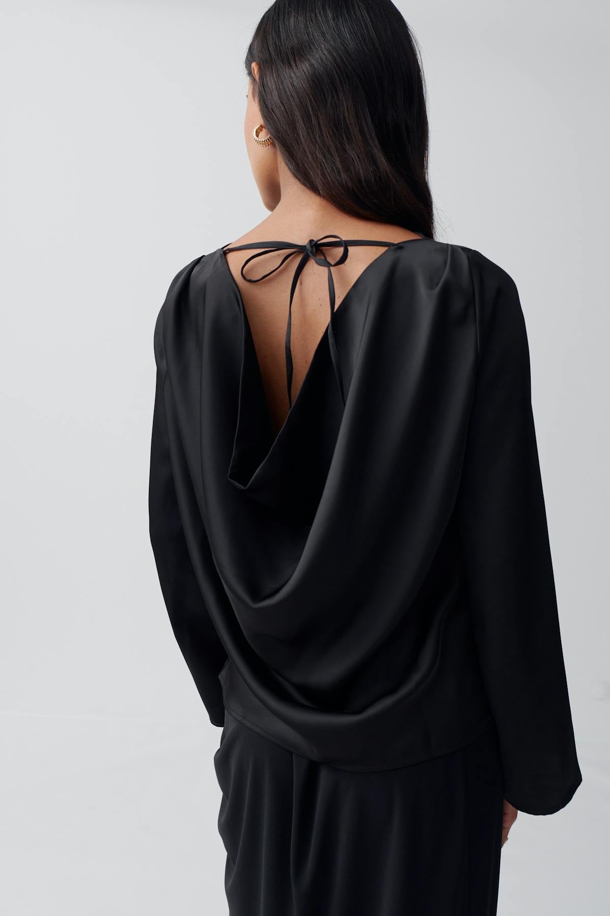 Draped blouse - Noir