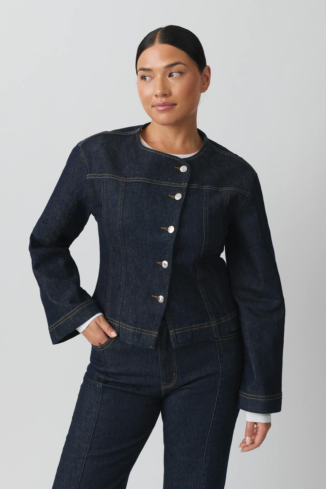 Tailored denim jacket - Rinse