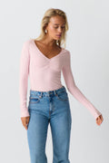 V-neck top - Pale lilac