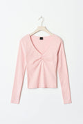 V-neck top - Pale lilac