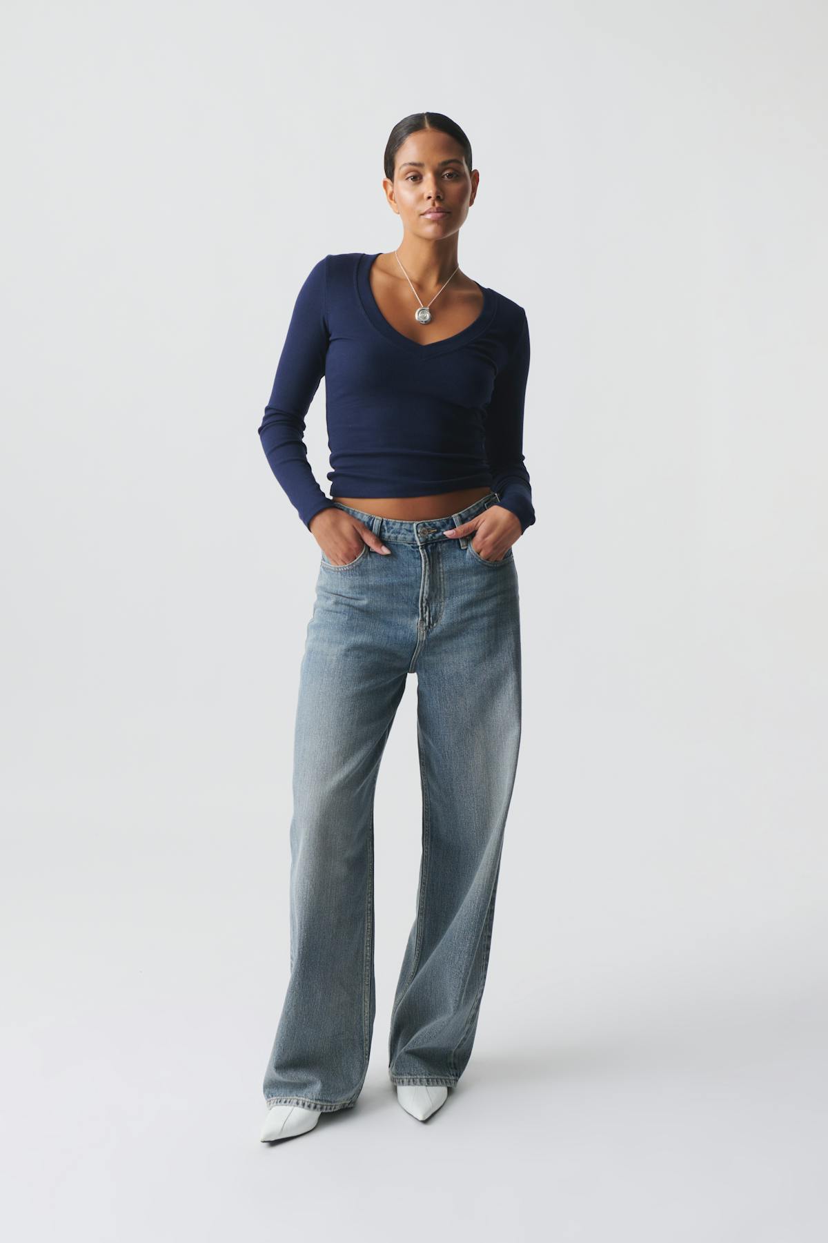 V-neck top - Pale lilac