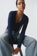 V-neck top - Pale lilac