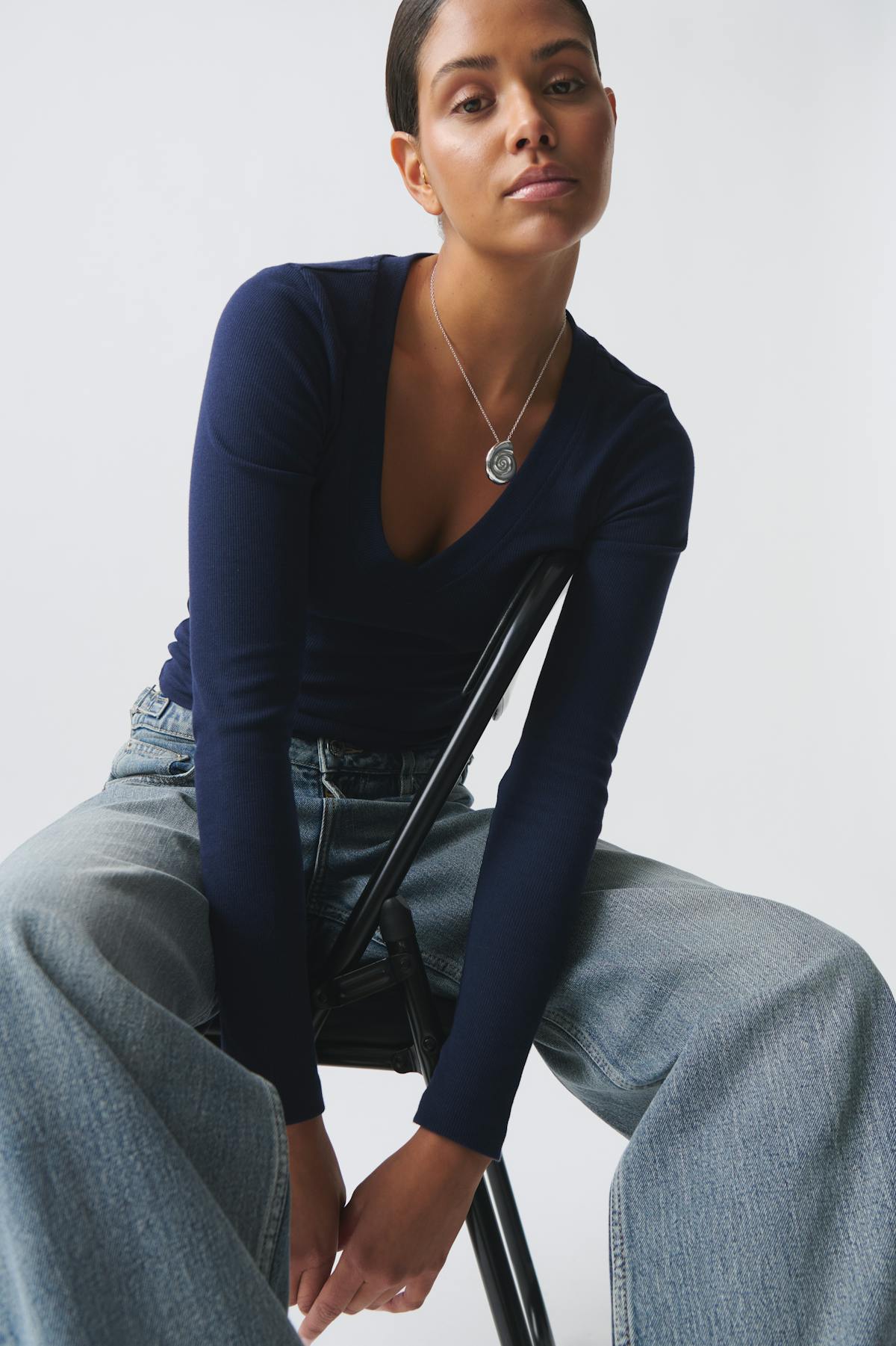 V-neck top - Pale lilac