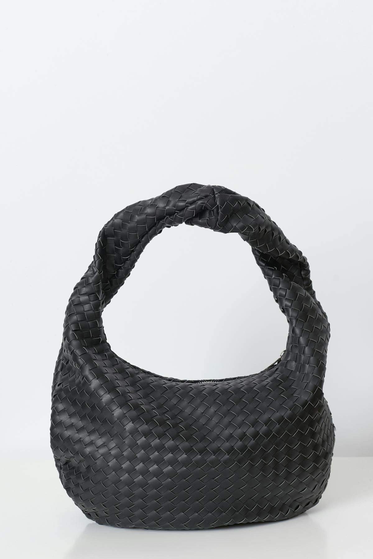 Braided shoulder bag - Marron foncé