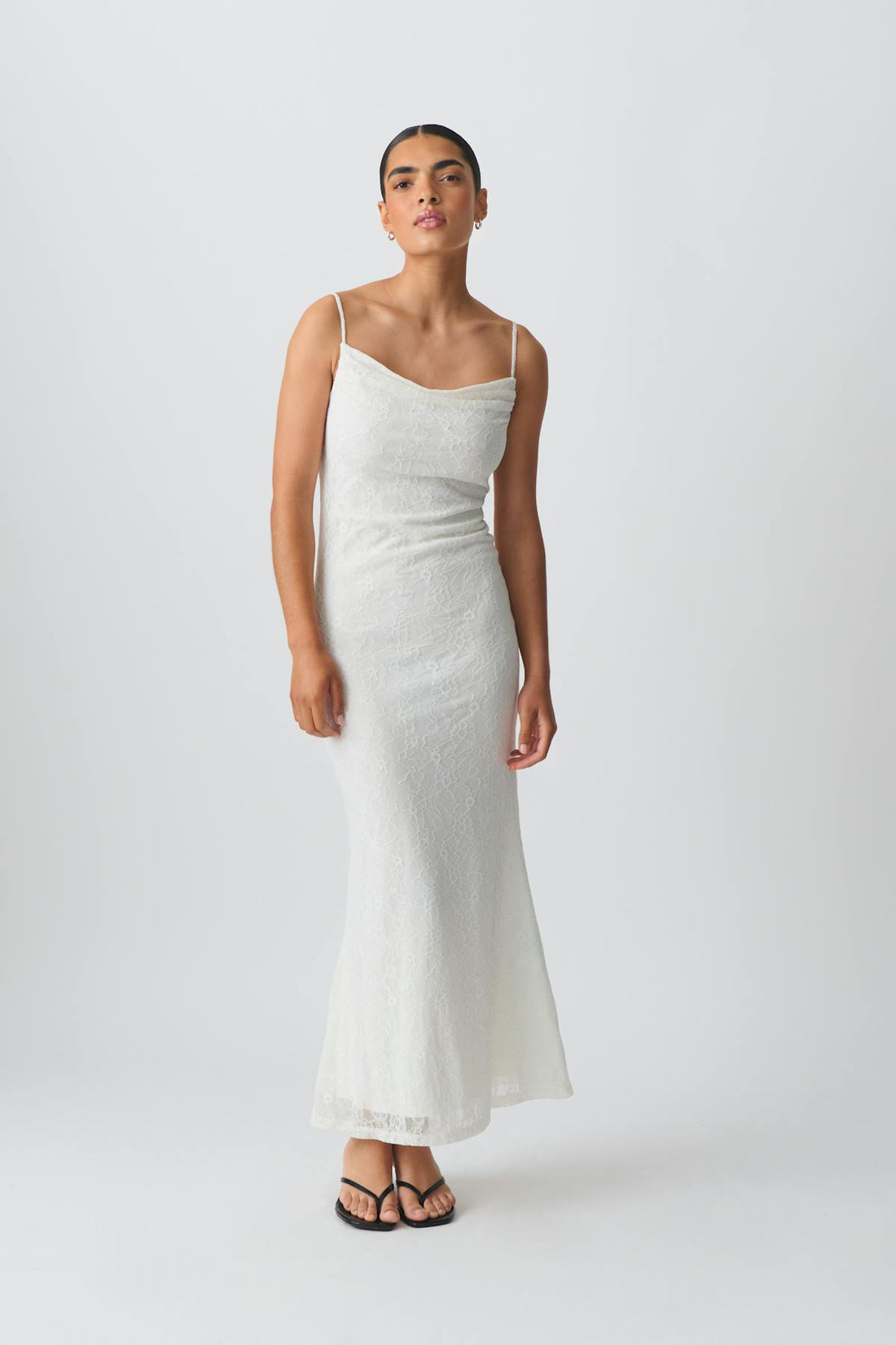 Lace maxi dress - Blanc cassé