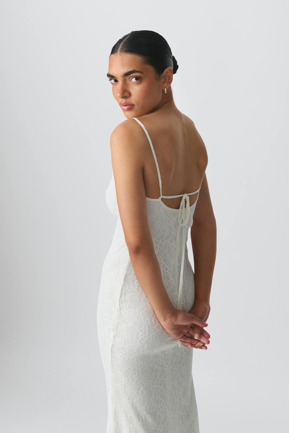 Lace maxi dress - Blanc cassé