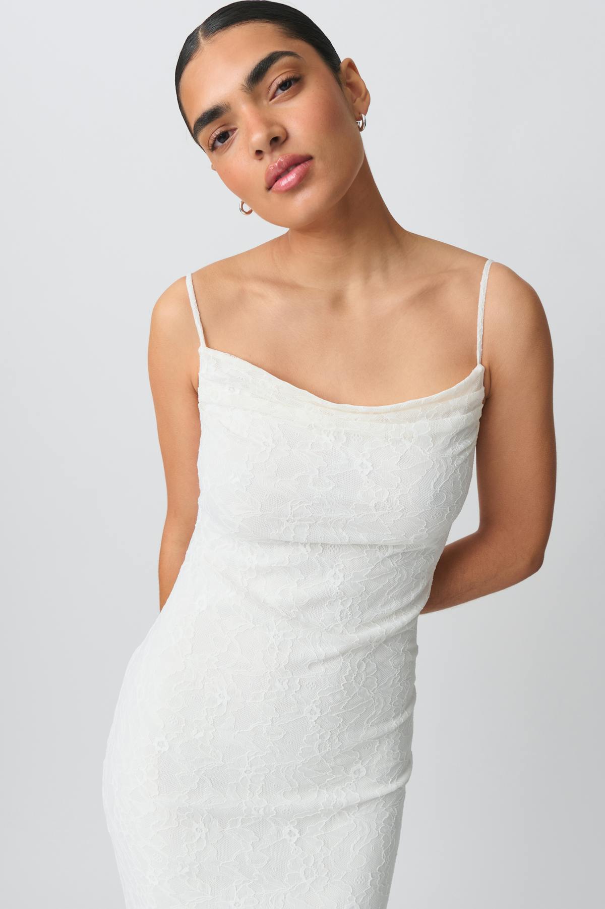 Lace maxi dress - Blanc cassé