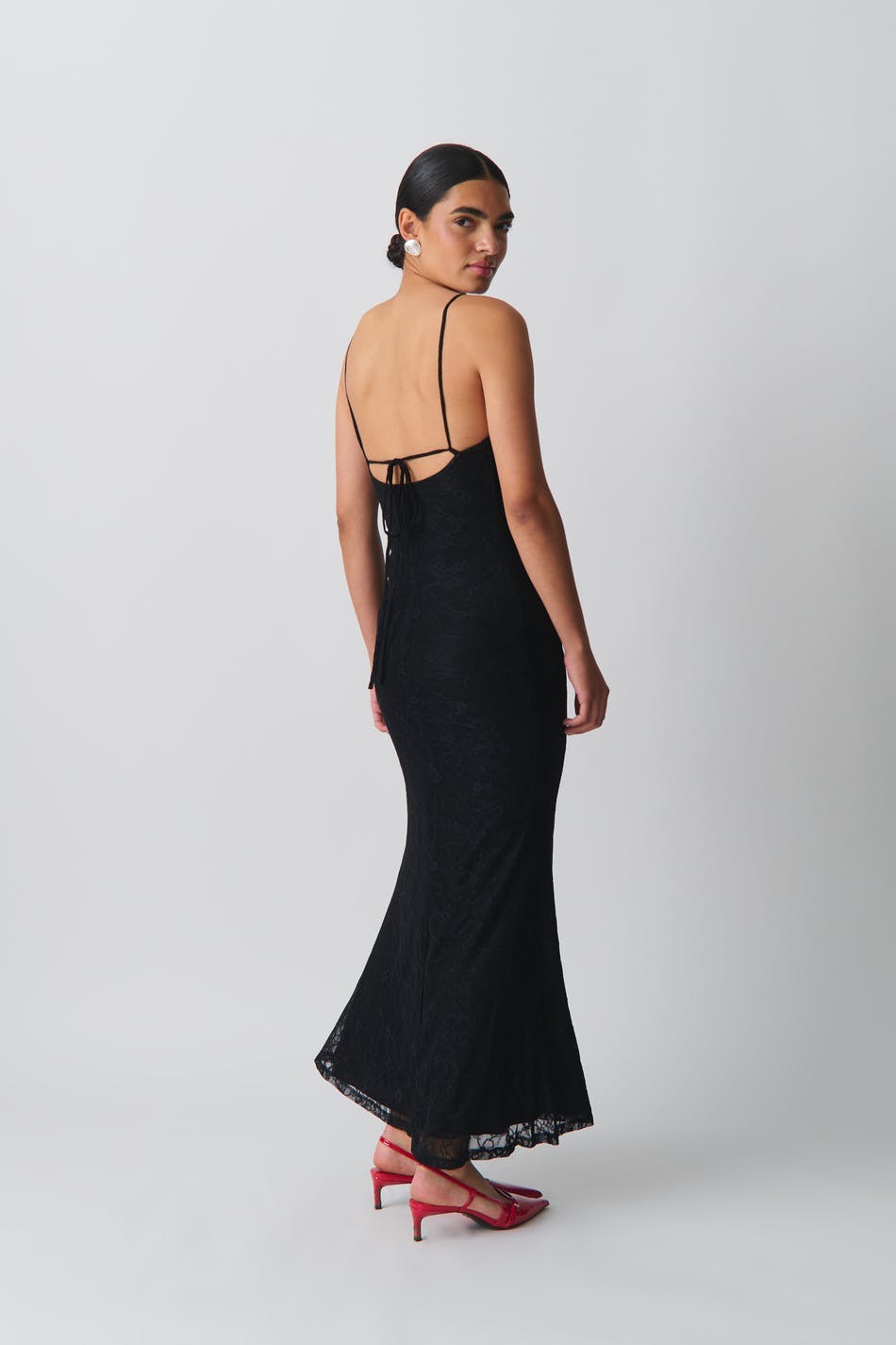 Lace maxi dress - Chalk pink