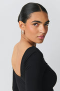 Soft touch scoop neck top - Tofu