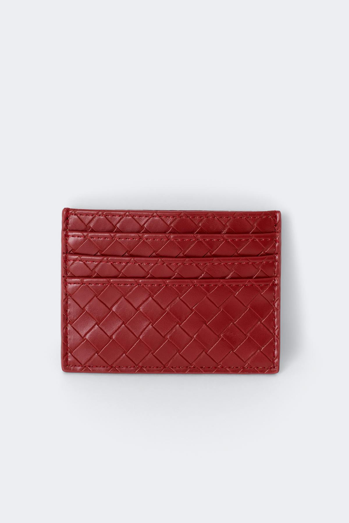 Braided card holder - Khaki green
