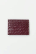 Braided card holder - Bordeaux foncé
