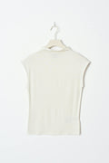 Soft touch funnel neck top - Noir