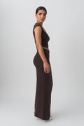 soft touch folded maxi skirt - Noir