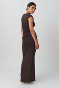 soft touch folded maxi skirt - Noir