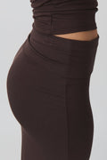 soft touch folded maxi skirt - Noir