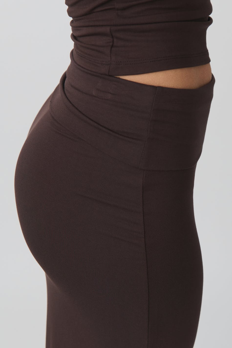soft touch folded maxi skirt - Noir