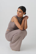 soft touch folded maxi skirt - Java