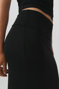 soft touch folded maxi skirt - Noir