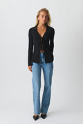 Tie front jersey shirt - Marron