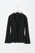 Tie front jersey shirt - Noir