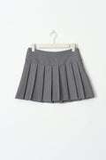Pleated mini skirt - Lt grey melange